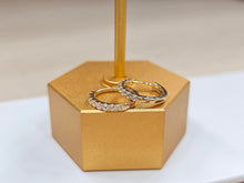 Load image into Gallery viewer, 14K Yellow Gold Simple Cubic Zirconia CZ Huggies Hoop Earrings
