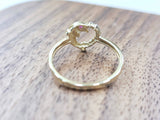 14K Solid Yellow Gold Dolphin Heart Ring with CZ