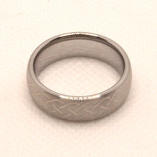 Load image into Gallery viewer, Tungsten Carbide Domed Etched Celtic Knot Brushed Finish Wedding Band Ring 8mm
