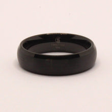 Load image into Gallery viewer, Tungsten Carbide Short Smooth Black Domed Brushed Finish Wedding Band Ring 6mm
