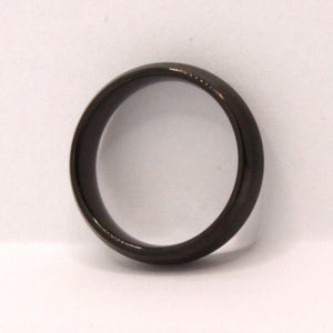 Tungsten Carbide Short Smooth Black Domed Brushed Finish Wedding Band Ring 6mm