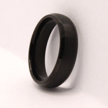 Load image into Gallery viewer, Tungsten Carbide Short Smooth Black Domed Brushed Finish Wedding Band Ring 6mm
