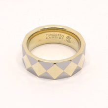 Load image into Gallery viewer, Tungsten Carbide Yellow Faceted Domed Pyramid Pattern Wedding Band Ring 8mm
