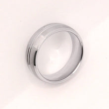 Load image into Gallery viewer, Tungsten Carbide Convex Groove Satin Finish Beveled Edges Wedding Band Ring 8mm
