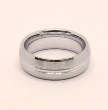 Load image into Gallery viewer, Tungsten Carbide Convex Groove Satin Finish Beveled Edges Wedding Band Ring 8mm
