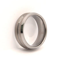 Load image into Gallery viewer, Tungsten Carbide Grooved Center Satin Finish Beveled Edges Wedding Band Ring 8mm
