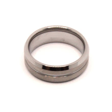 Load image into Gallery viewer, Tungsten Carbide Grooved Center Satin Finish Beveled Edges Wedding Band Ring 8mm
