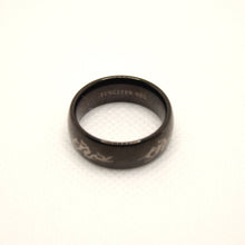 Load image into Gallery viewer, Tungsten Carbide Black Domed Chinese Dragon Silhouette Wedding Band Ring 8mm
