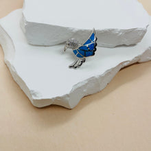 Load image into Gallery viewer, Sterling Silver Synthetic Opal Hummingbird Pendant
