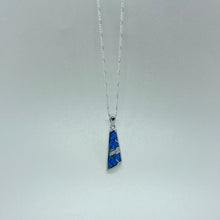 Load image into Gallery viewer, Sterling Silver Synthetic Opal Trapezoid Pendant
