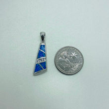 Load image into Gallery viewer, Sterling Silver Synthetic Opal Trapezoid Pendant
