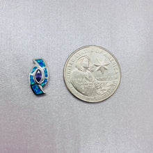 Load image into Gallery viewer, Sterling Silver Synthetic Blue Opal Earrings With Marquis Shape
