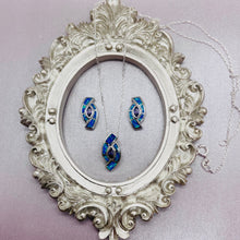 Load image into Gallery viewer, Sterling Silver Synthetic Blue Opal Earrings With Marquis Shape
