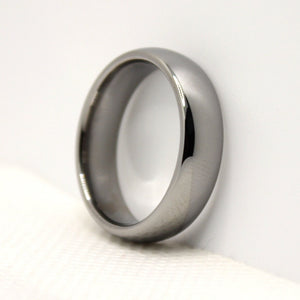 Tungsten Carbide Smooth Domed Mirror Polish Finish Wedding Band Thumb Ring 6mm