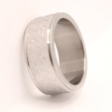 Load image into Gallery viewer, Stainless Steel Flat Simple Jigsaw Puzzle Pattern Wedding Band Ring 8mm
