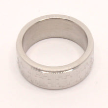 Load image into Gallery viewer, Stainless Steel Flat Simple Jigsaw Puzzle Pattern Wedding Band Ring 8mm
