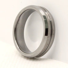 Load image into Gallery viewer, Tungsten Carbide Groove Center Satin Finish Beveled Edges Wedding Band Ring 6mm
