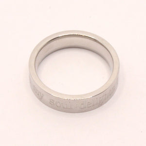 Stainless Steel Etched Song of Solomon 3:4 Bible Verse Wedding Band Ring 5mm