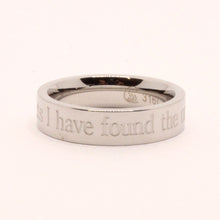 Load image into Gallery viewer, Stainless Steel Etched Song of Solomon 3:4 Bible Verse Wedding Band Ring 5mm
