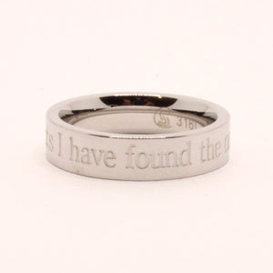 Stainless Steel Etched Song of Solomon 3:4 Bible Verse Wedding Band Ring 5mm