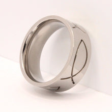 Load image into Gallery viewer, Stainless Steel Ichthus Christian Jesus Fish Symbol 8mm Wedding Band Ring
