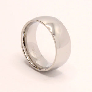 Stainless Steel Smooth Plain Domed High Polish Wedding Band Thumb Ring 8mm