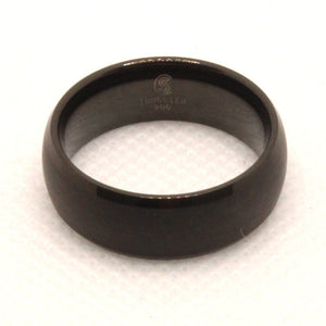 Tungsten Carbide Smooth Black Brushed Finish Beveled Edges Wedding Band Ring 8mm