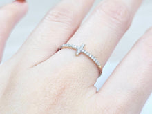 Load image into Gallery viewer, 14K Reversible Cross or Hearts Both Sides Ring with CZ
