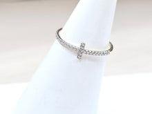 Load image into Gallery viewer, 14K Reversible Cross or Hearts Both Sides Ring with CZ
