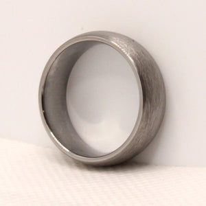 Tungsten Carbide Domed Plain Smooth Simple Brushed Finish Wedding Band Ring 8mm