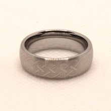 Load image into Gallery viewer, Tungsten Carbide Domed Etched Celtic Knot Brushed Finish Wedding Band Ring 8mm
