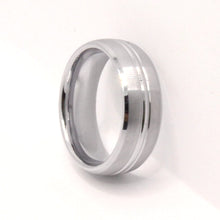 Load image into Gallery viewer, Tungsten Carbide Convex Groove Satin Finish Beveled Edges Wedding Band Ring 8mm
