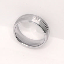 Load image into Gallery viewer, Tungsten Carbide Convex Groove Satin Finish Beveled Edges Wedding Band Ring 8mm
