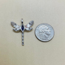 Load image into Gallery viewer, Sterling Silver Synthetic Opal Dragonfly Pendant
