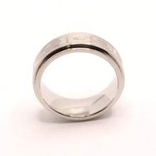 Load image into Gallery viewer, Stainless Steel Reflective High Polish Etched Greek Key Center Spinner Ring 8mm
