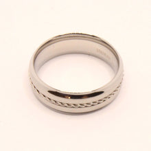 Load image into Gallery viewer, Stainless Steel Rope Inlay Matte Finish Concave Edges Wedding Ring Band 7mm
