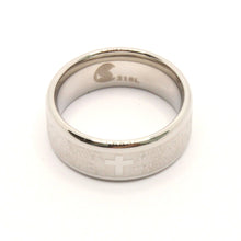 Load image into Gallery viewer, Stainless Steel Christian Lord&#39;s Prayer Bullnose Edges Wedding Ring Band 8mm
