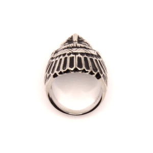 Stainless Steel Native American Chief Head Biker Ring Band 1 3/16 Inch Wide