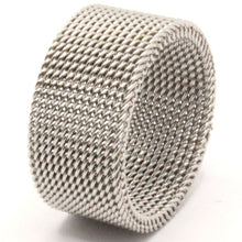 Load image into Gallery viewer, Stainless Steel Tall Flexible Braided Mesh Design Wedding Band Ring 10mm
