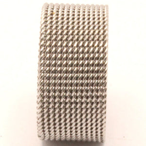 Stainless Steel Tall Flexible Braided Mesh Design Wedding Band Ring 10mm