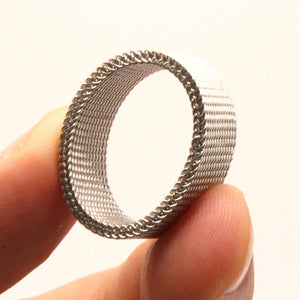 Stainless Steel Tall Flexible Braided Mesh Design Wedding Band Ring 10mm