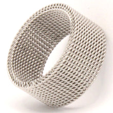 Load image into Gallery viewer, Stainless Steel Tall Flexible Braided Mesh Design Wedding Band Ring 10mm
