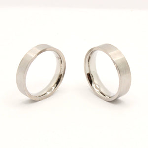 Stainless Steel Plain Matte Finish Flat Edge Wedding Thumb Ring Band 4-5mm