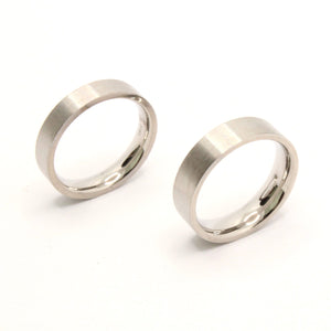 Stainless Steel Plain Matte Finish Flat Edge Wedding Thumb Ring Band 4-5mm