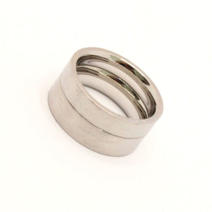 Stainless Steel Plain Matte Finish Flat Edge Wedding Thumb Ring Band 4-5mm