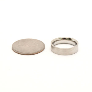 Stainless Steel Plain Matte Finish Flat Edge Wedding Thumb Ring Band 4-5mm