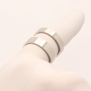 Stainless Steel Plain Matte Finish Flat Edge Wedding Thumb Ring Band 4-5mm