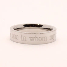 Load image into Gallery viewer, Stainless Steel Etched Song of Solomon 3:4 Bible Verse Wedding Band Ring 5mm
