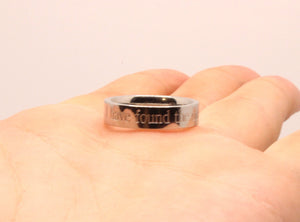 Stainless Steel Etched Song of Solomon 3:4 Bible Verse Wedding Band Ring 5mm