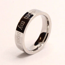 Load image into Gallery viewer, Stainless Steel Etched Song of Solomon 3:4 Bible Verse Wedding Band Ring 5mm
